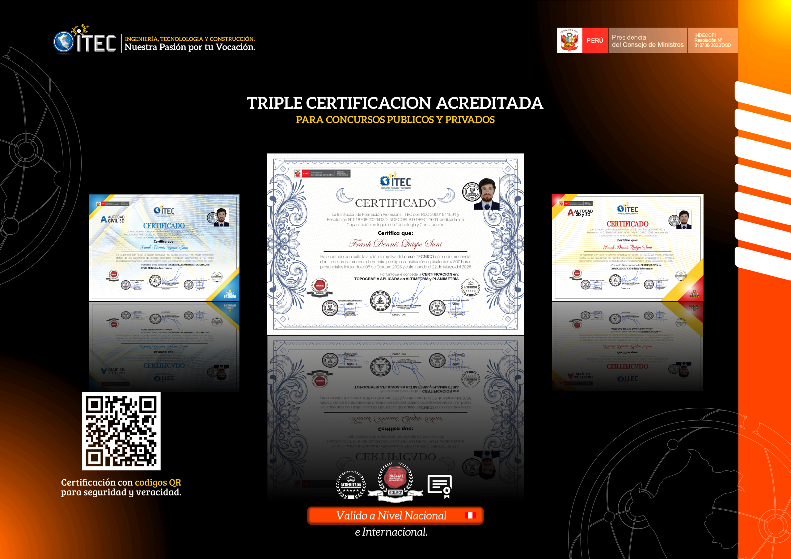 Certificación del curso Topografía en Altimetría y Planimetría